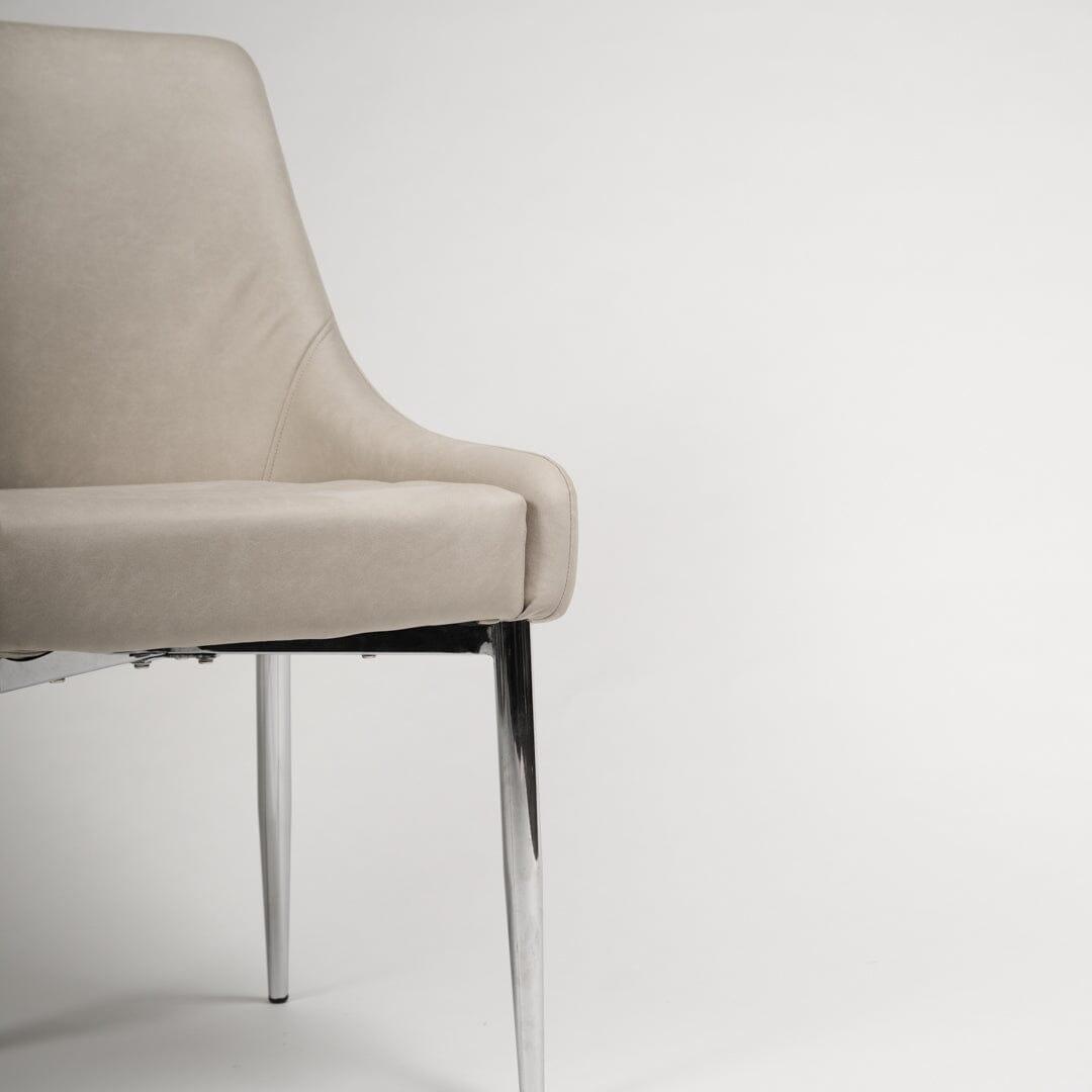 Outlet - Maeve Dining Chairs - Set of 2 - Stone & Chrome