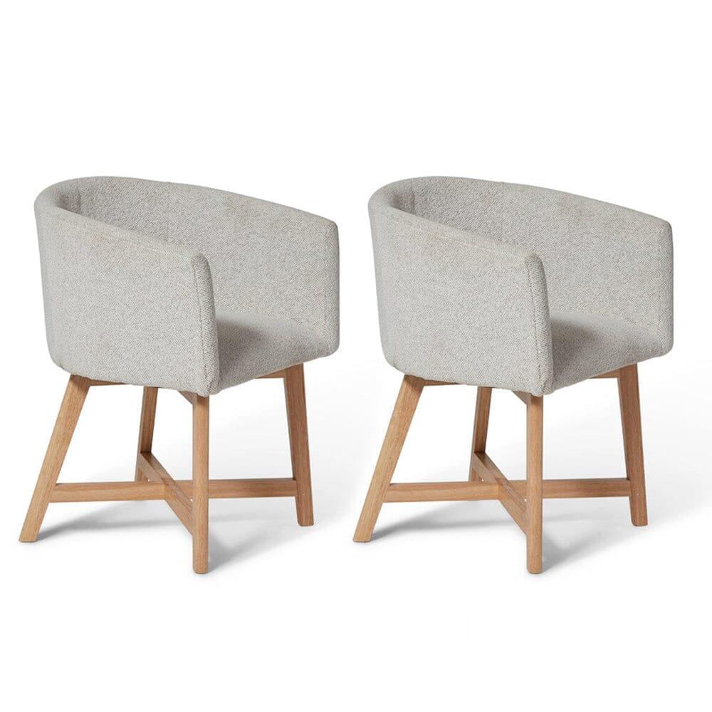 OUTLET - Magnus Dove Grey Dining Chairs - Set of 2 - Pale Oak Legs