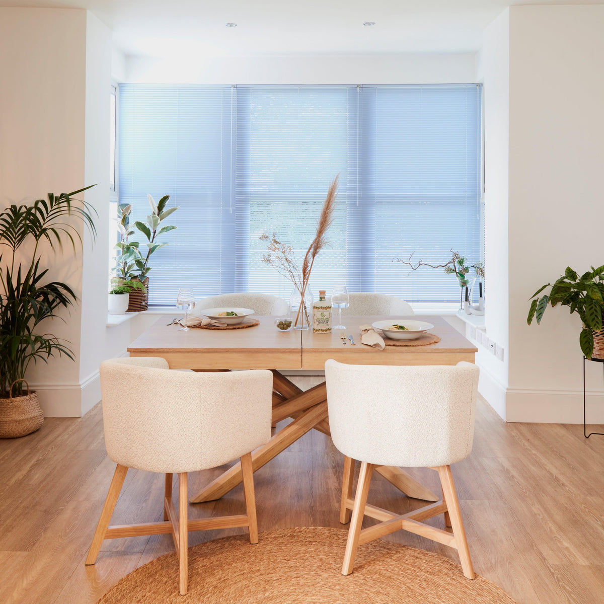 OUTLET - Magnus Dove Grey Dining Chairs - Set of 2 - Pale Oak Legs