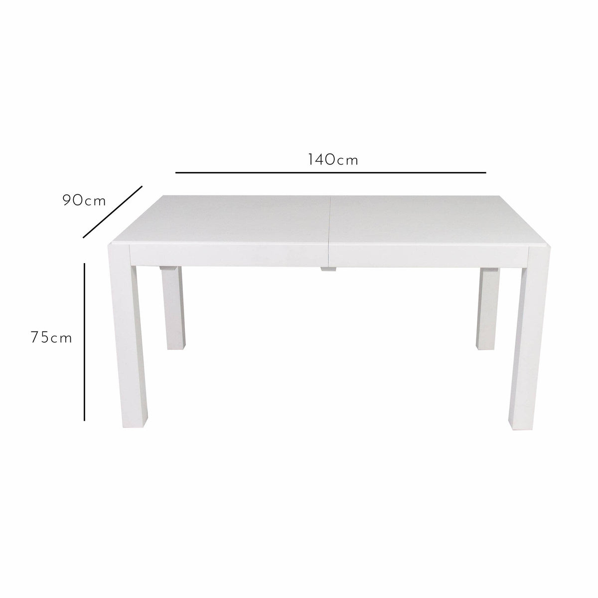 Outlet - Magnus White Wood Extendable Dining Table