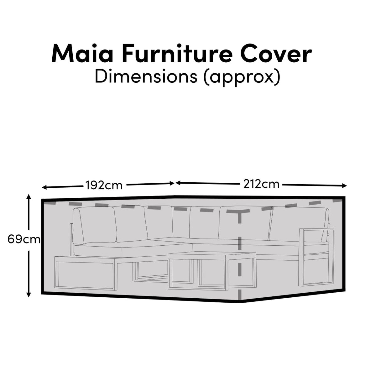 Large Rectangular Garden Furniture Cover - Maia Dining - Aspen 140-200 & Oakley 150-200