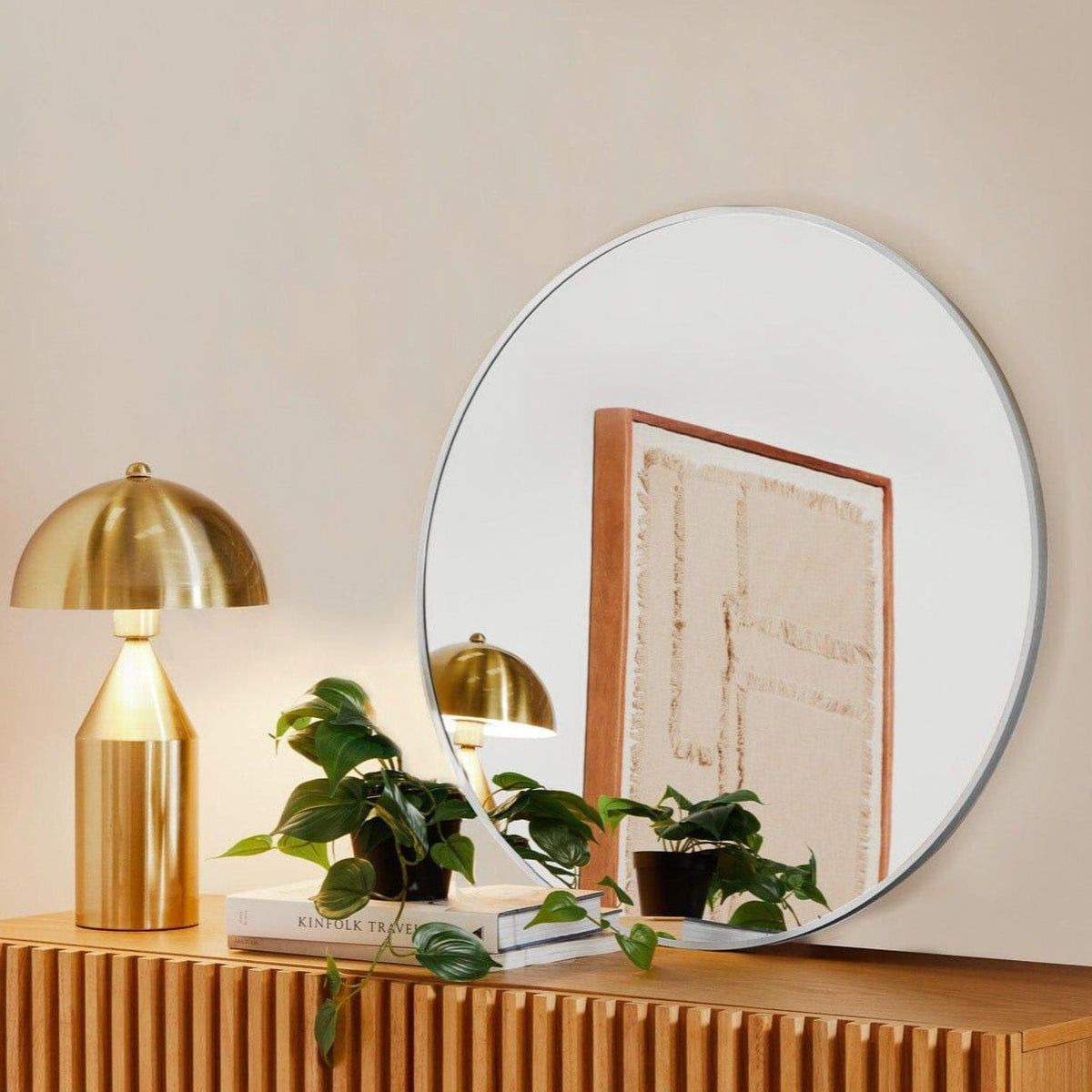 OUTLET - Marbury 50cm Metal Round Mirror - Silver