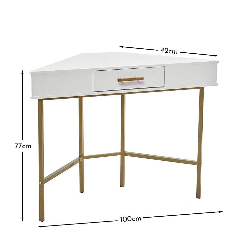Marie Corner Desk - White