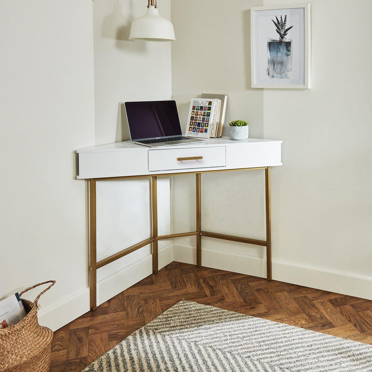 Marie Corner Desk - White