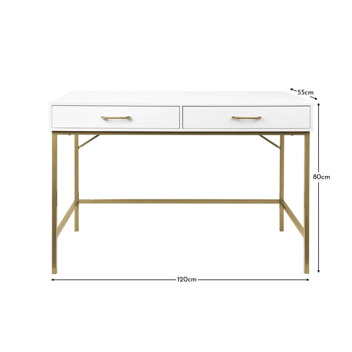Marie White Dressing Table with Drawers