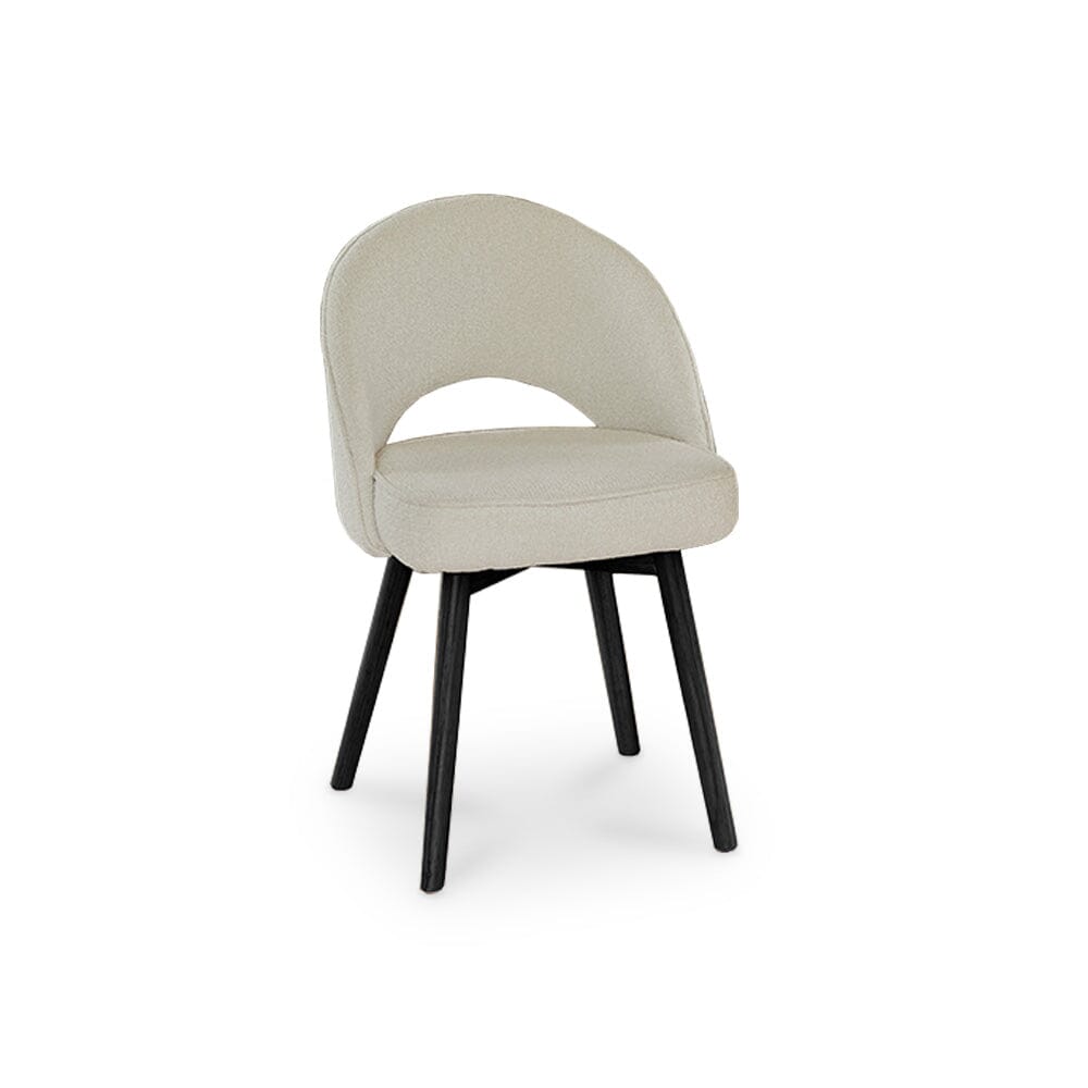 Marilyn Boucle Dining Chairs - Set of 2 - Black Oak Legs
