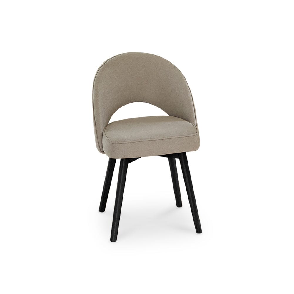 OUTLET - Marilyn Soft Beige Dining Chairs - Set of 2 - Black Oak Legs