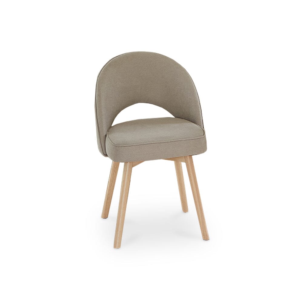 Imogen 120cm Chalked Mango Wood Round Dining Table Set  - 4 Seater - Marilyn Soft Beige Dining Chairs - Chalked Mango Wood Legs