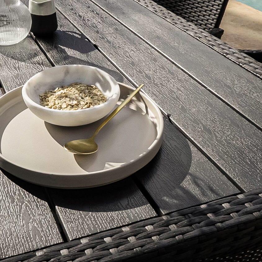 Marston 6 Seater Garden Dining Table - Black - Polywood Top