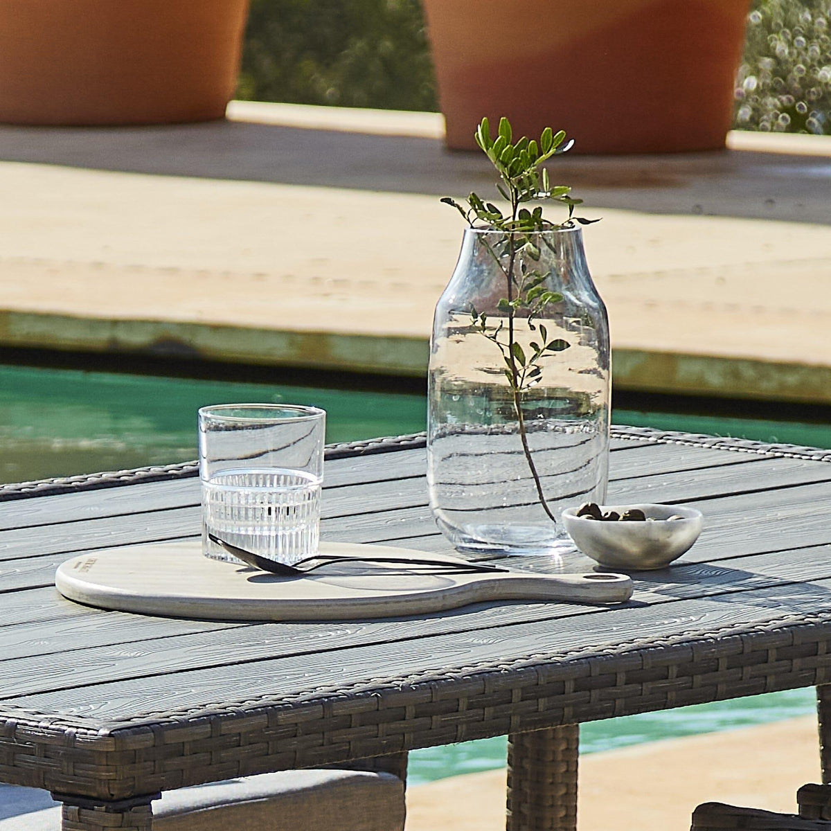 OUTLET - Marston 6 Seater Garden Dining Table - Grey - Polywood Top
