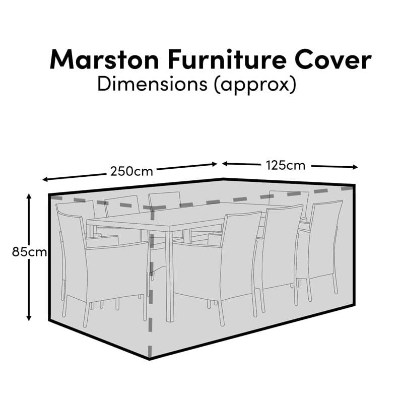 Rectangular Rain Cover 250x125x85cm - Marston 6 Seater - Marston 8 Seater