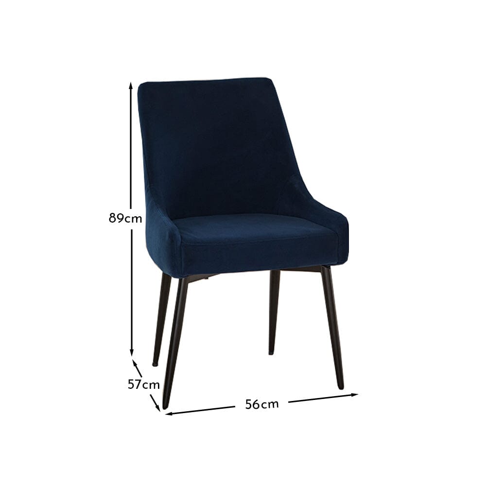 OUTLET - Maeve Ink Dining Chairs - Set of 2 - Black Legs