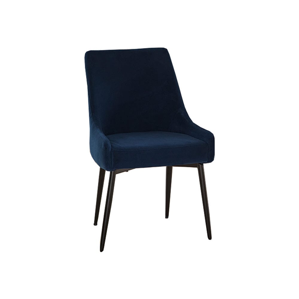 Jade Jet Black Rectangular Acacia Dining Table Set - 6 Seater - Maeve Ink Dining Chairs with Black Legs
