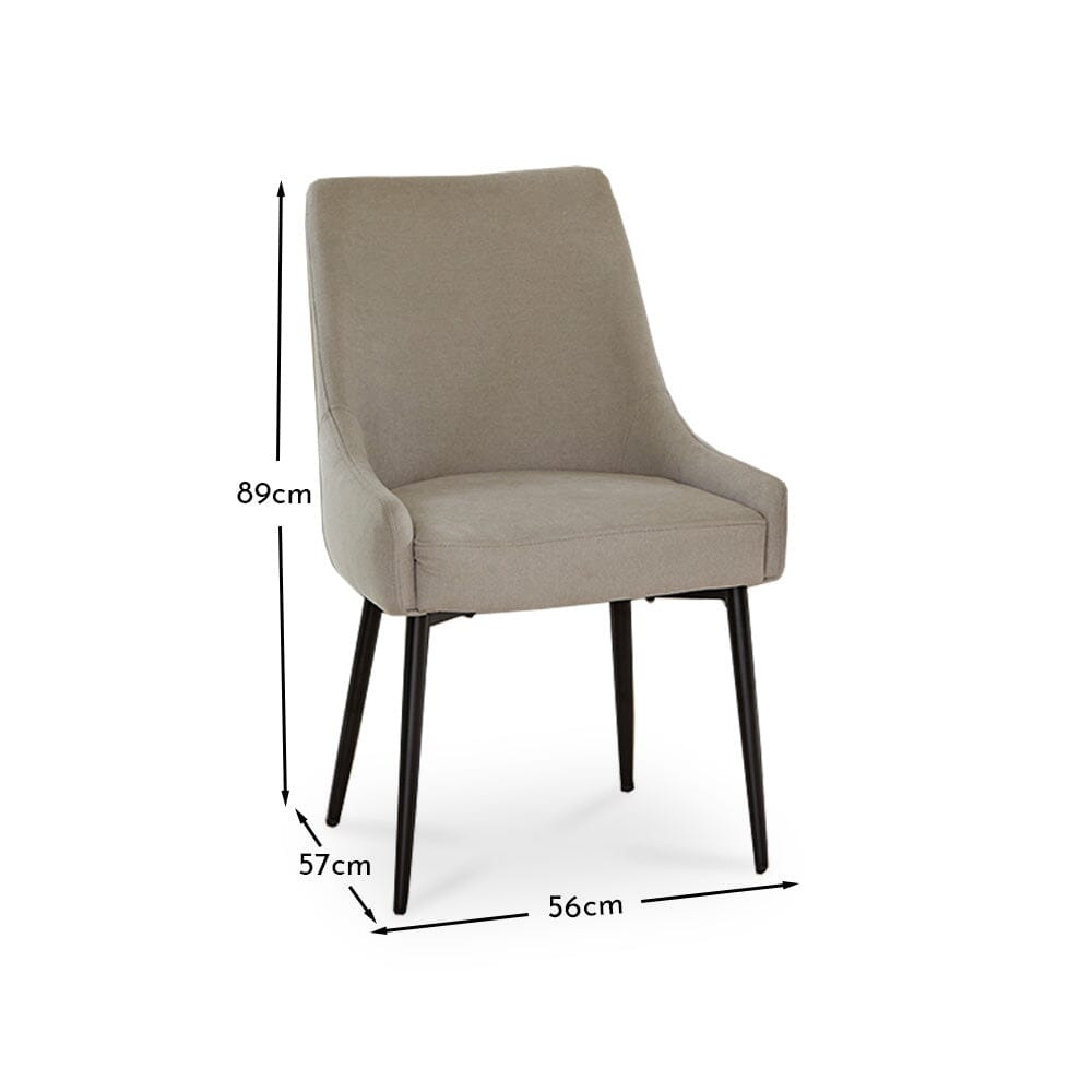 OUTLET - Maeve Soft Beige Dining Chairs - Set of 2 - Black Legs