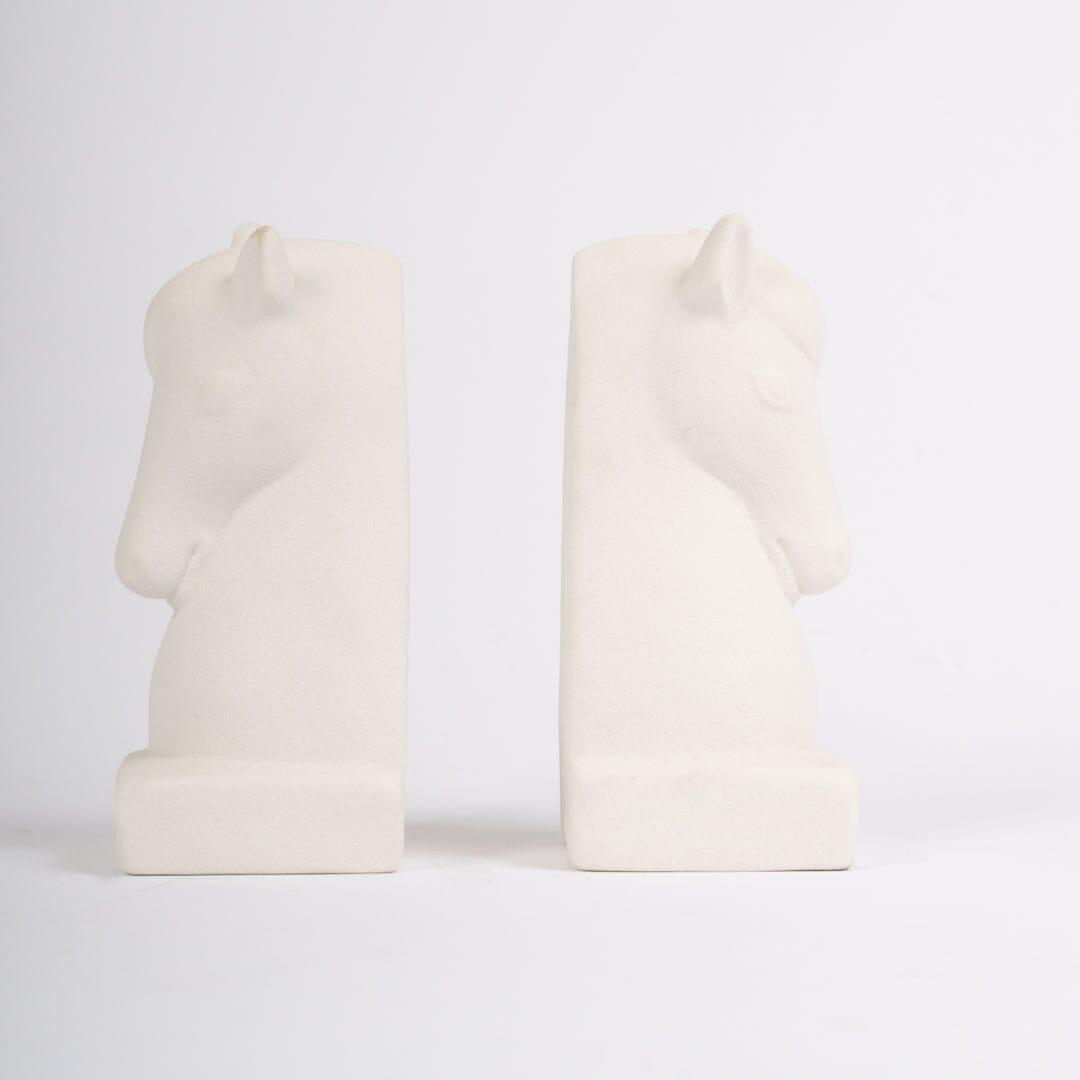 OUTLET - Medburn 17cm Ceramic Bookend - Set of 2 - White