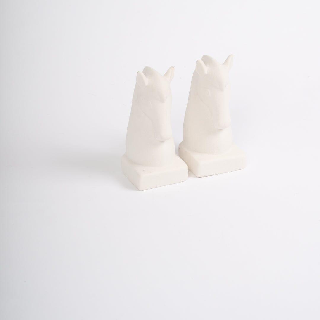 OUTLET - Medburn 17cm Ceramic Bookend - Set of 2 - White