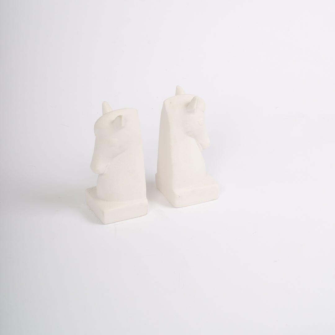 OUTLET - Medburn 17cm Ceramic Bookend - Set of 2 - White