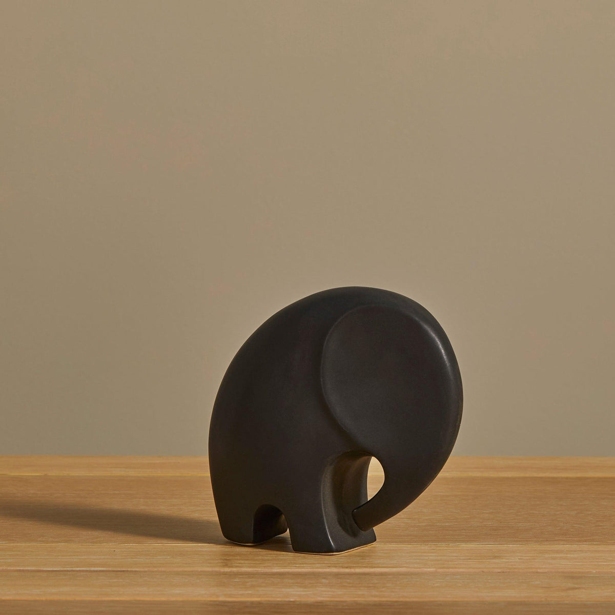 OUTLET - Meru 15cm Ceramic Elephant Ornament - Black
