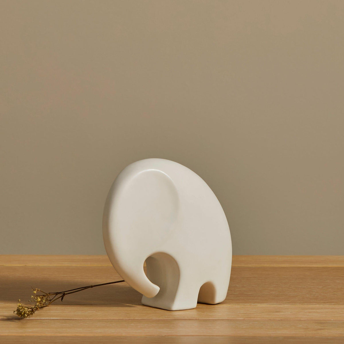OUTLET - Meru 15cm Ceramic Elephant Ornament - White