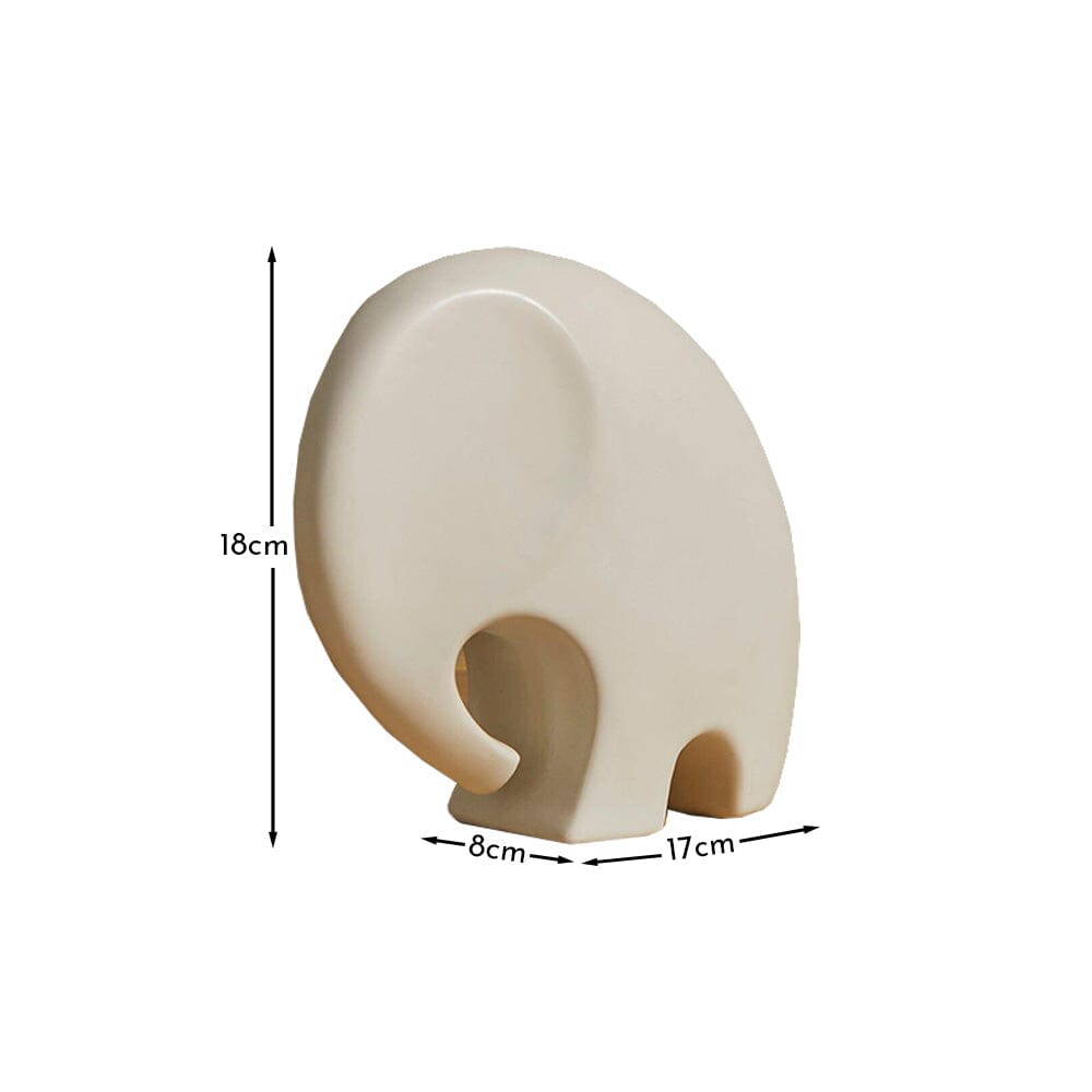 Outlet - Meru 18cm Ceramic Elephant Ornament - White