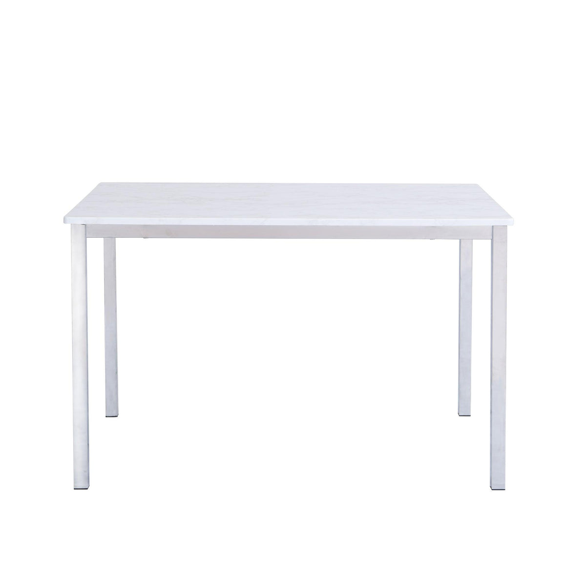 OUTLET - Milo Marble Effect Dining Table - 6 Seater - Chrome Legs