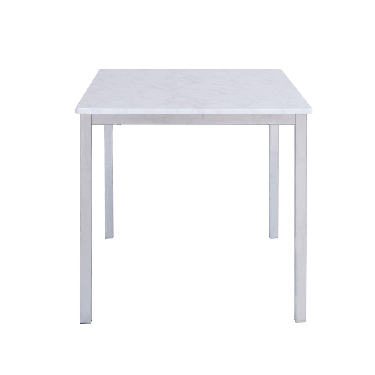 OUTLET - Milo Marble Effect Dining Table - 6 Seater - Chrome Legs