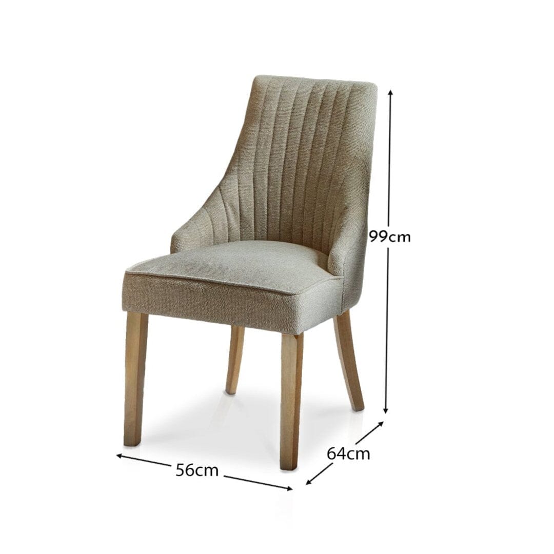 Nadine Marl Taupe Dining Chairs - Set of 2 - Whitewash Legs