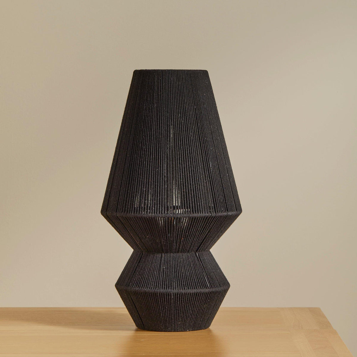 Neri Large Black Cotton String Table Lamp
