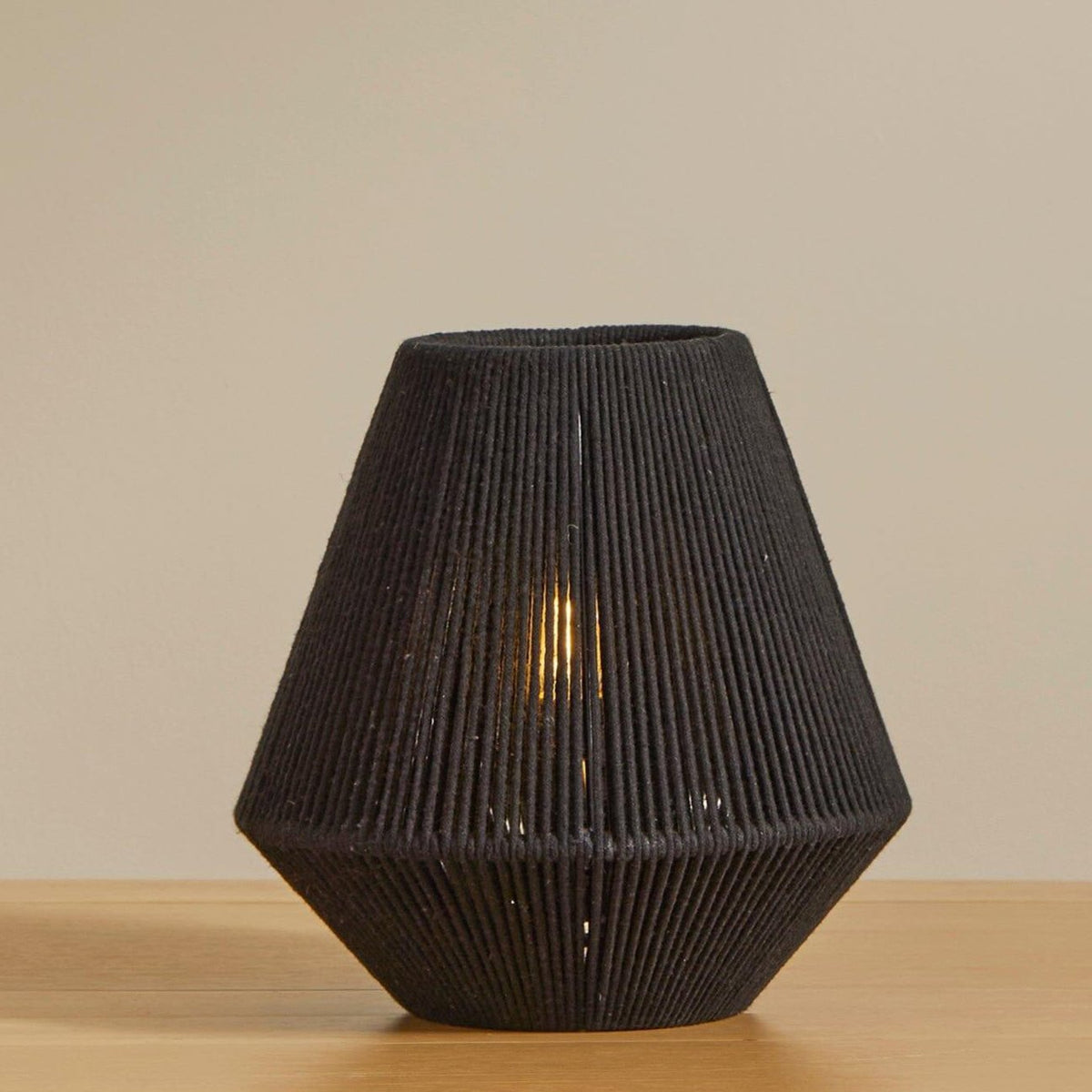 Outlet - Neri Small Black Cotton String Table Lamp