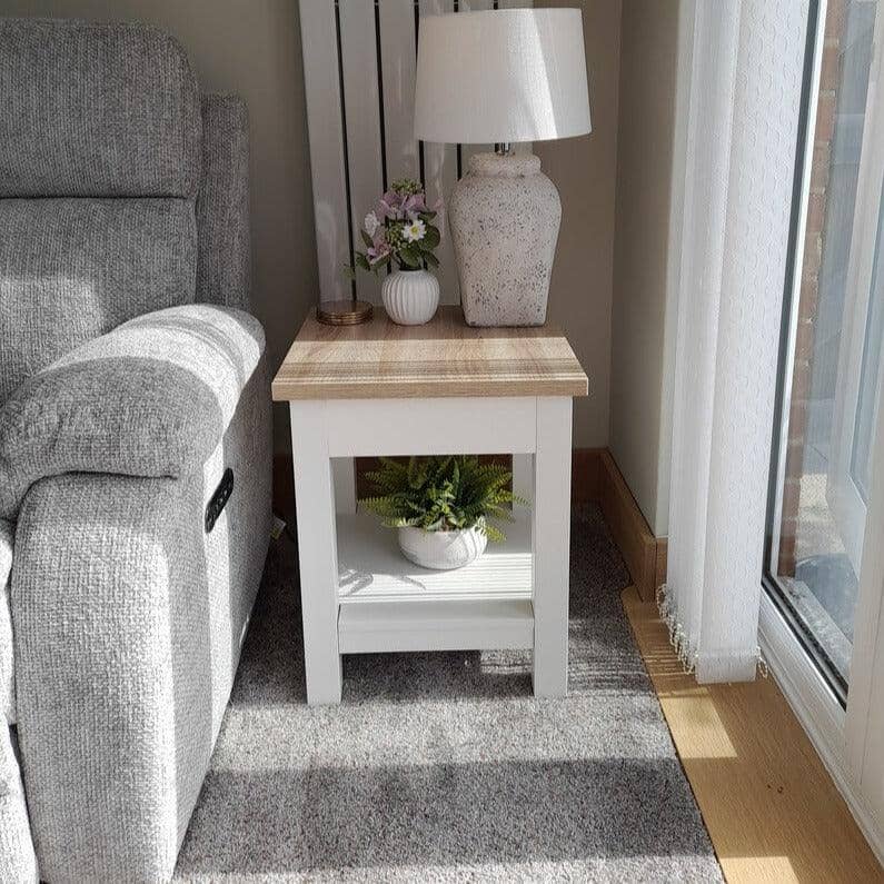 Bampton Alabaster White Side Table