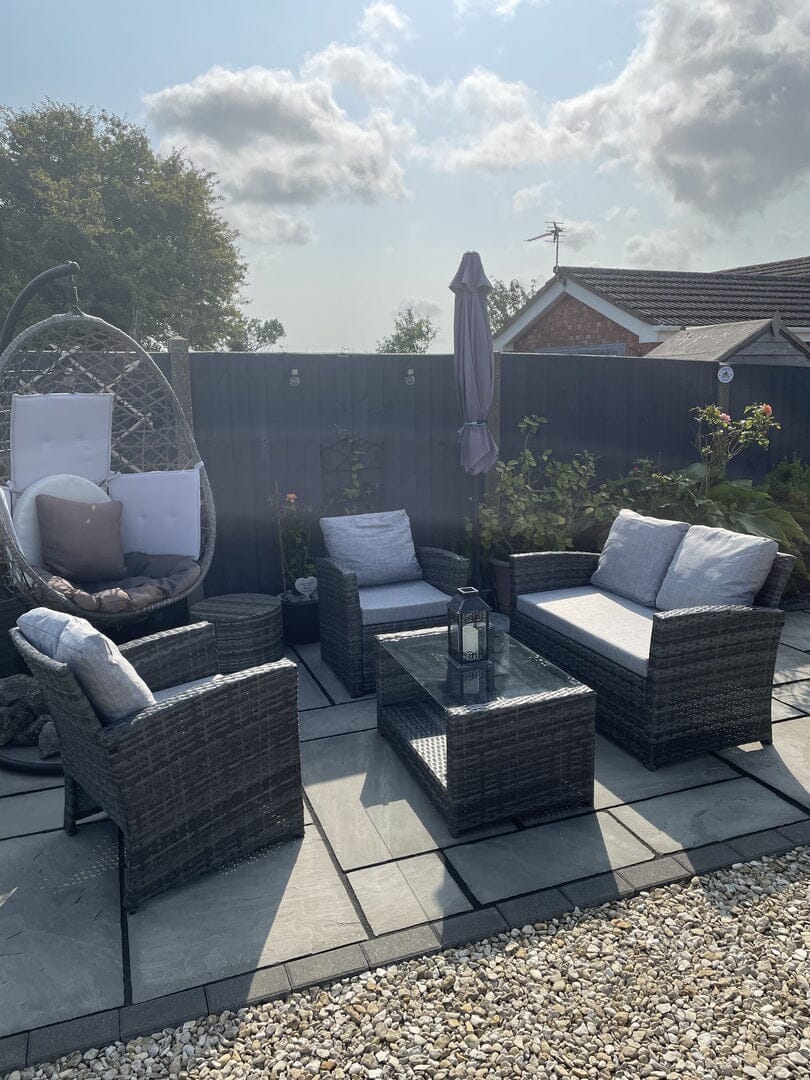 Cote 4 Seater Rattan Garden Sofa Set - Grey