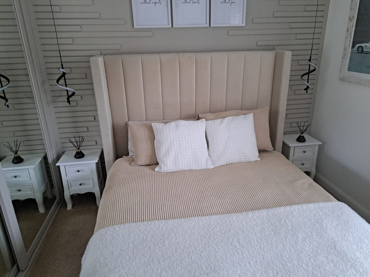 Bette 30cm 2 Drawer Bedside Table - Set of 2 - Ivory White