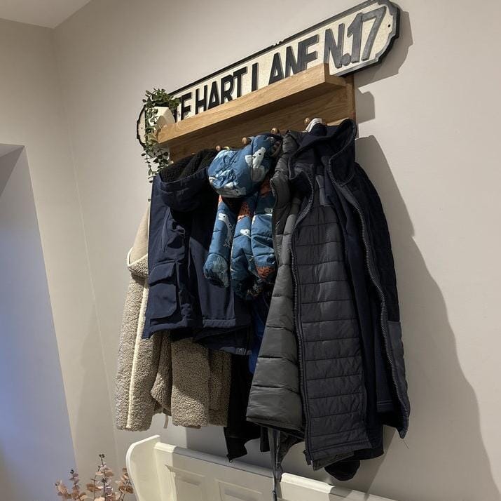 Willow Wooden Coat Rack with Shelf - Oak