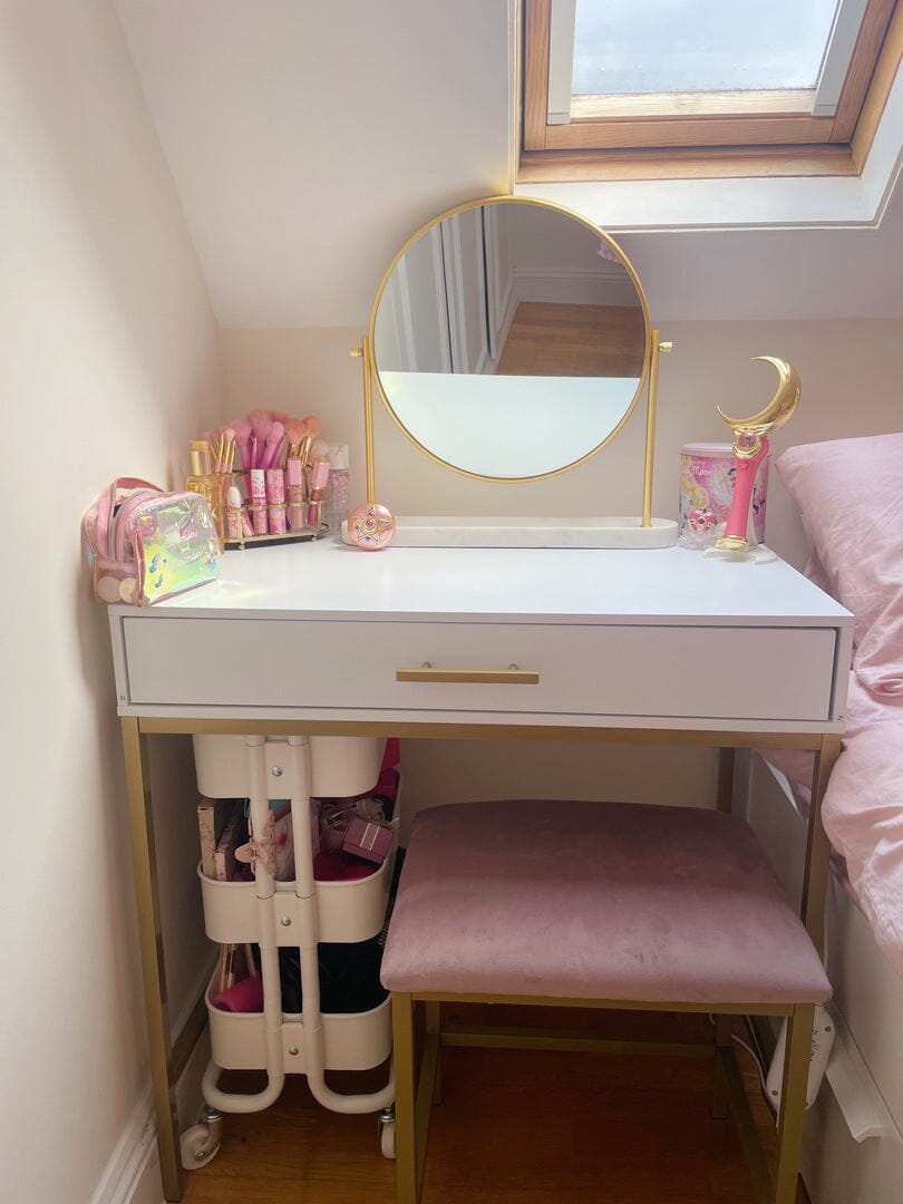 Outlet - Marie Dressing Table Stool - Pink