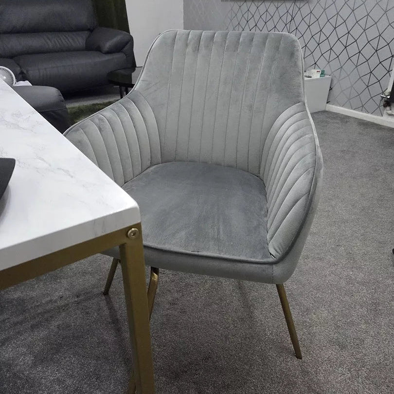 Darcy Office Swivel Chair - Grey with Gold Legs