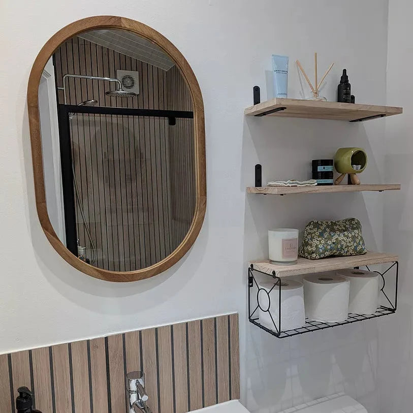 Lowesby 60x40cm Wooden Mirror - Natural