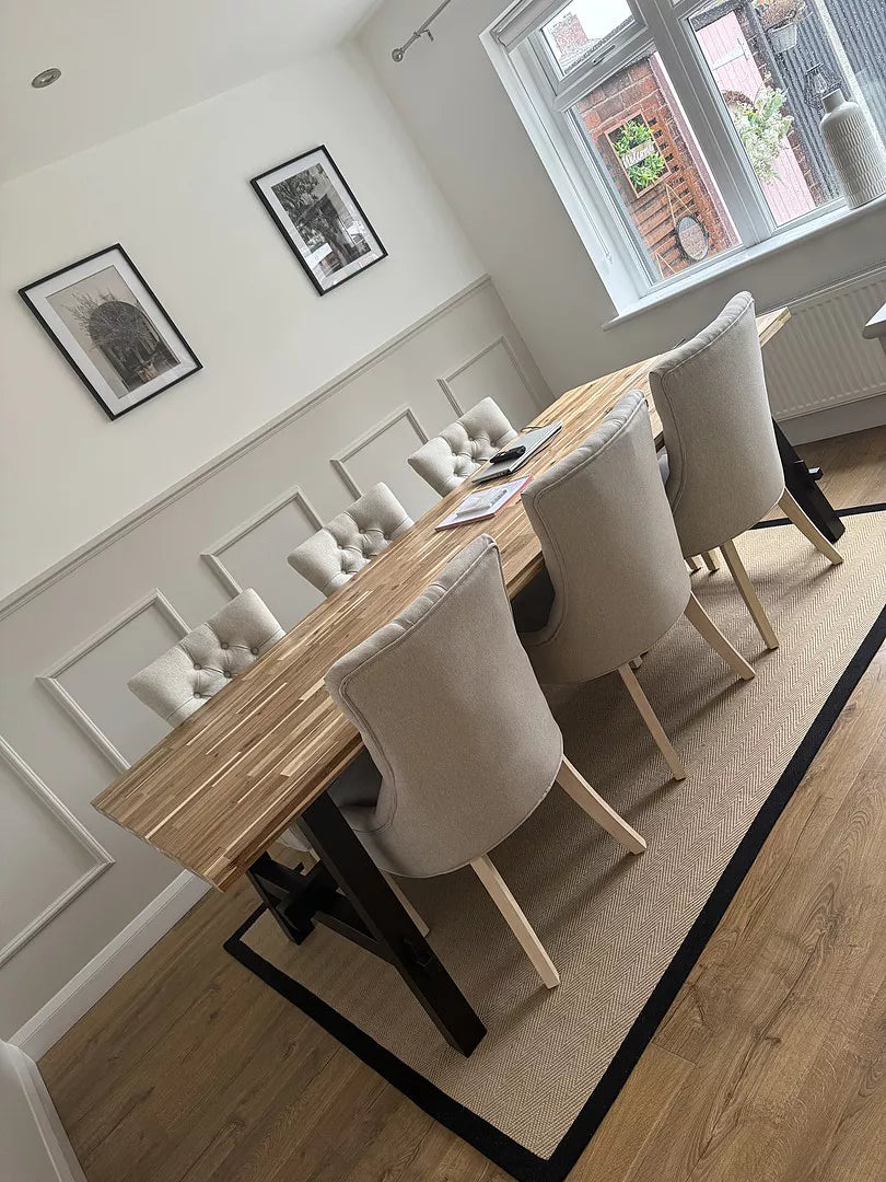 Louis Sand Dining Chairs - Set of 2 - Whitewash Legs
