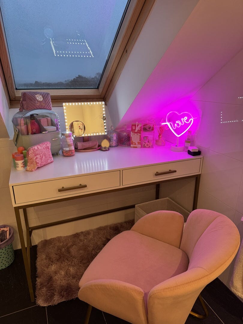 Marie White Dressing Table with Drawers