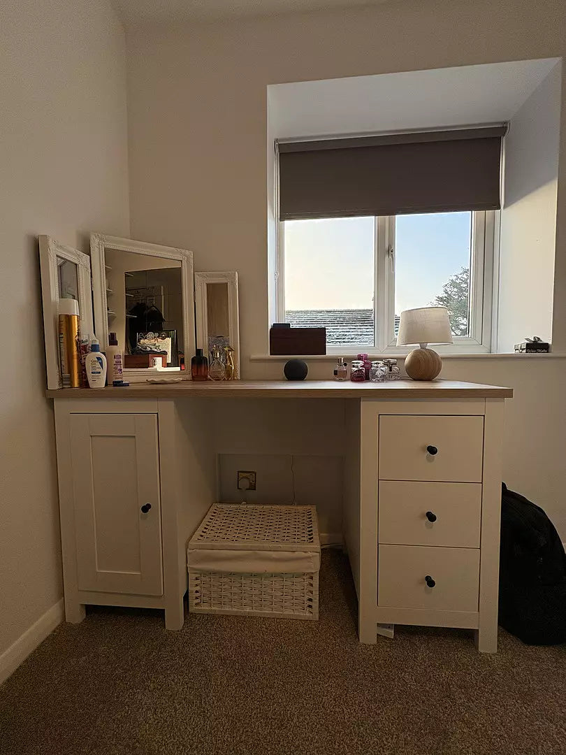 Bampton 3 Drawer Desk - Alabaster White