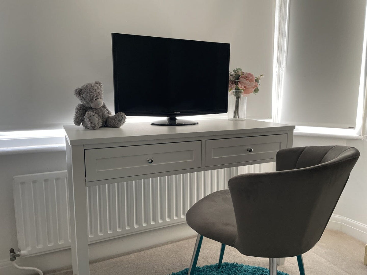 Stevie White Dressing Table with Drawers