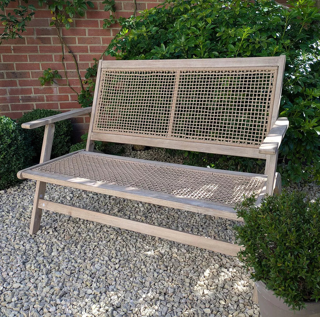 Akira Wooden Garden Rope Folding Bench