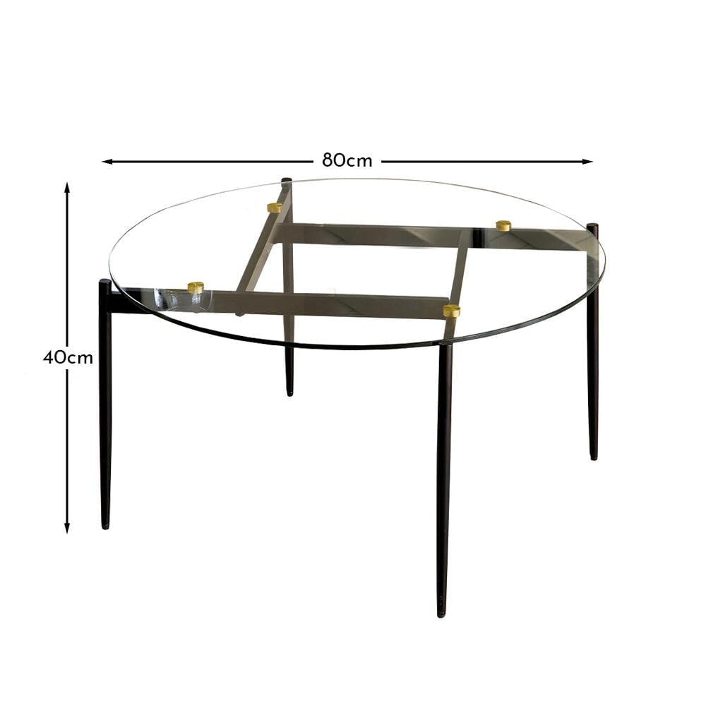 OUTLET - Oscar Glass Coffee Table - Black Legs
