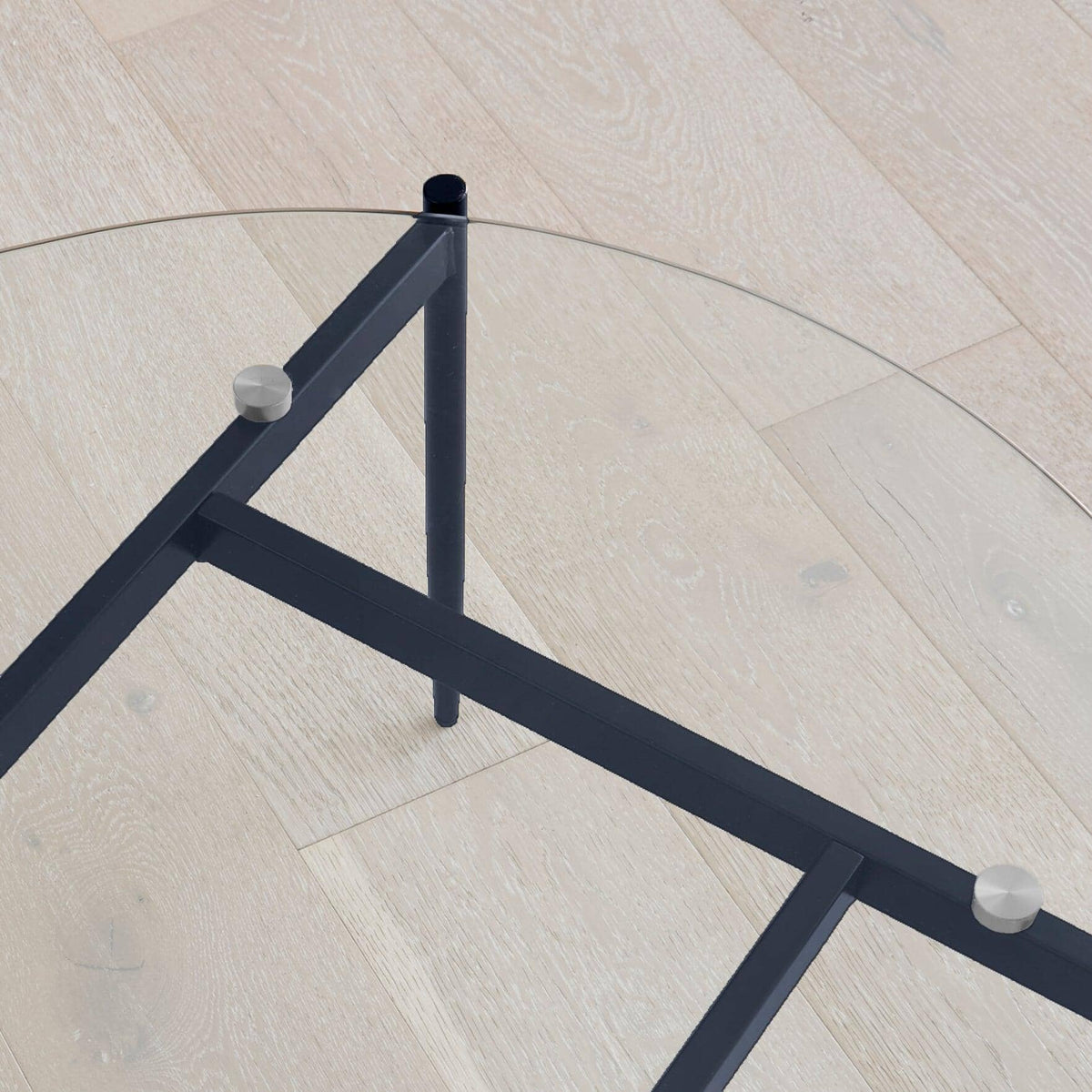 Oscar Glass Coffee Table - Blue Legs