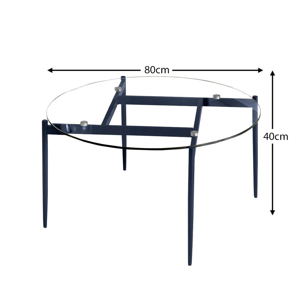 Oscar Glass Coffee Table - Blue Legs