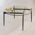 OUTLET - Oscar Glass Coffee Table - Black Legs