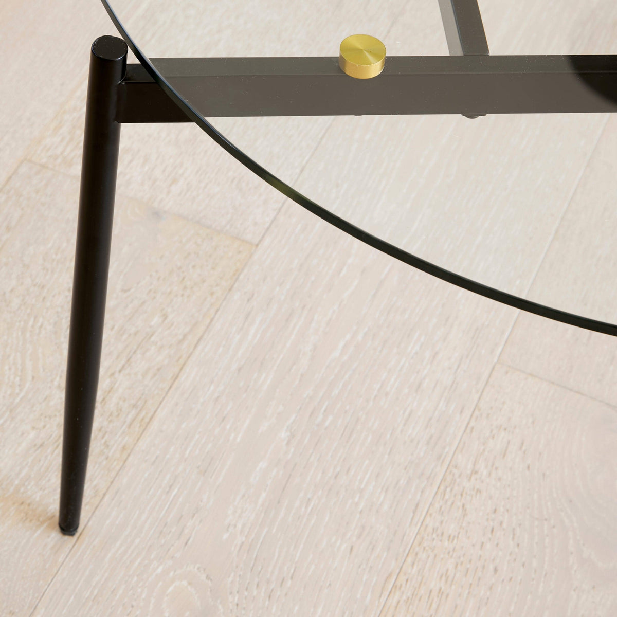 OUTLET - Oscar Glass Coffee Table - Black Legs