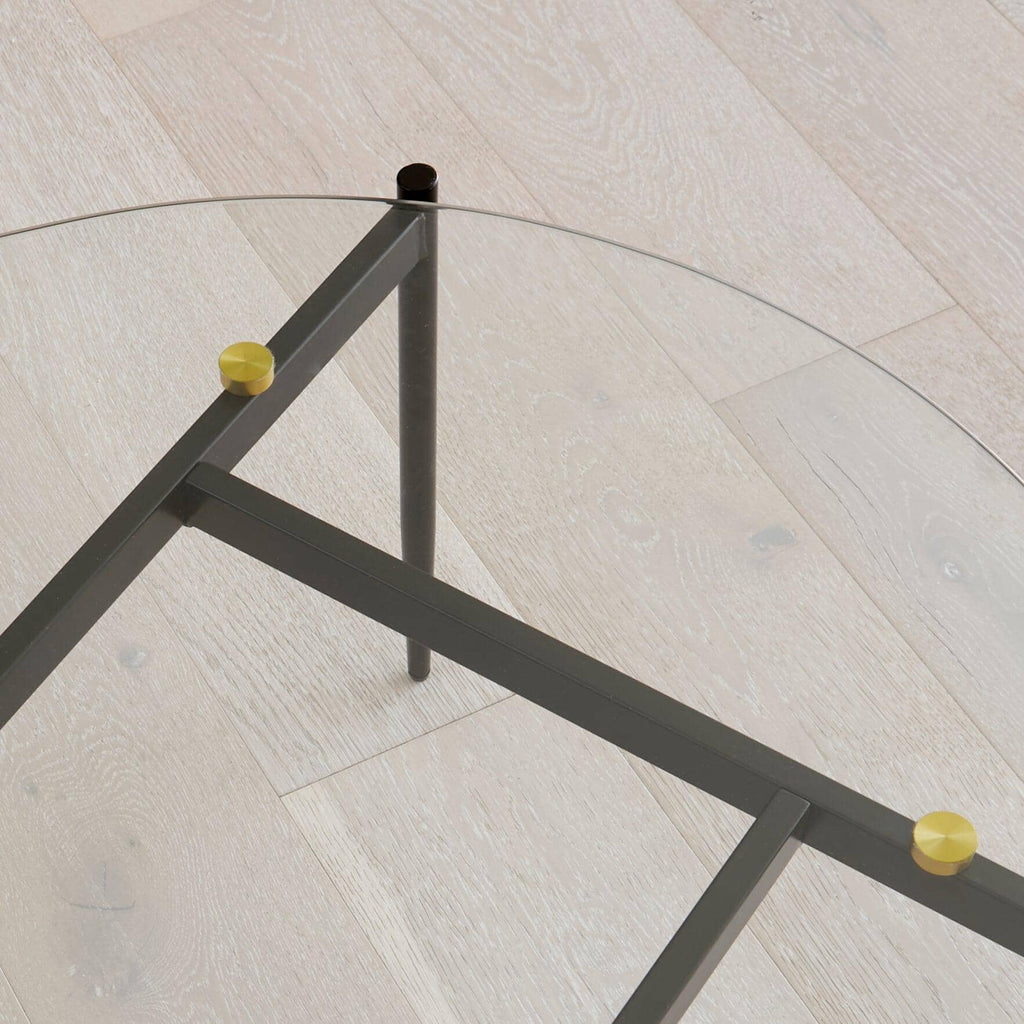 OUTLET - Oscar Glass Coffee Table - Black Legs