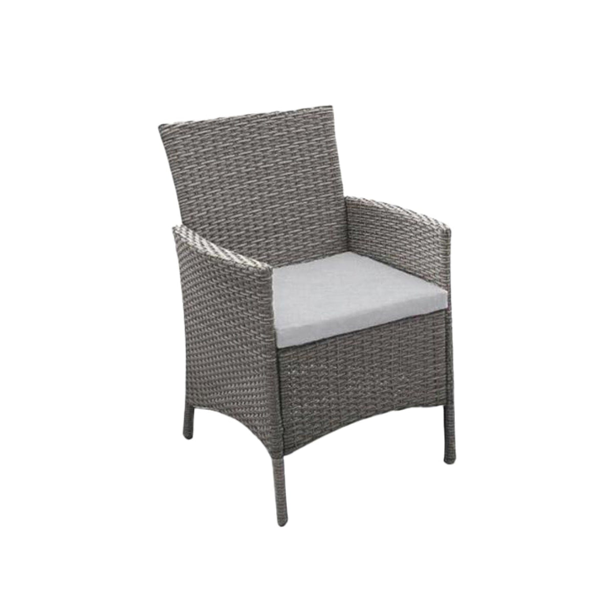 Marston 6 Seater Rattan Garden Dining Set - Grey - Glass Top