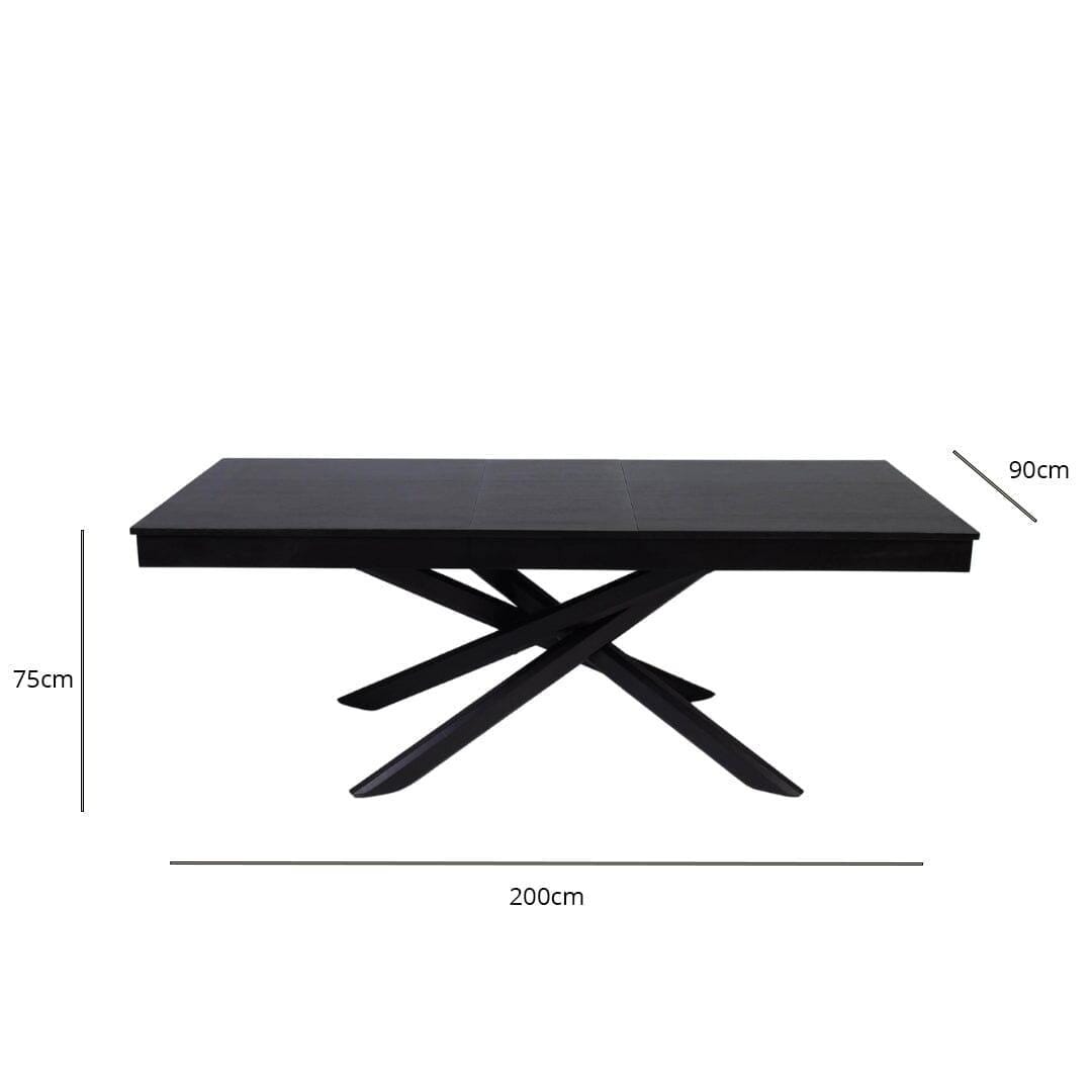 OUTLET - Amelia Black Wood Dining Table - Extendable
