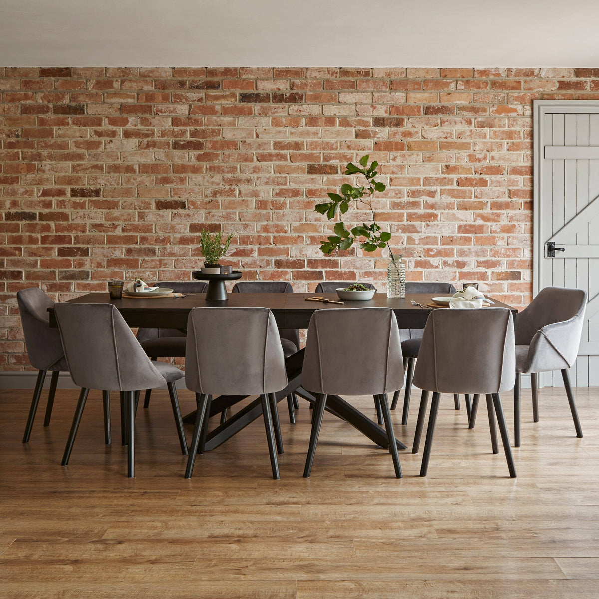 OUTLET - Amelia Black Wood Dining Table - Extendable